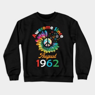 Funny Birthday Quote, Awesome Since August 1962, Retro Birthday Crewneck Sweatshirt